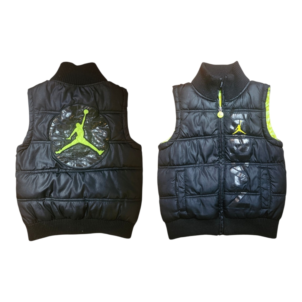 NIKE Air Jordan Youth Boys Puffy Puffer Neon Vest ~ Size XSmall